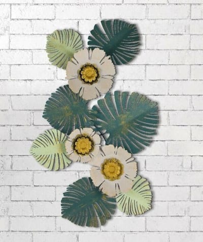 Wanddecoratie - Muurdecoratie - 55x80cm - Madeliefjesbloem - Metalen object - Kunstlijst - Wandversiering - Wandborden - Metaal