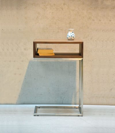 Jan Kurtz - Dina bijzettafel - wit - wengékleur - zwart