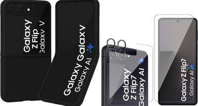 Hoesje geschikt voor Samsung Galaxy Z Flip 7 - Screenprotector Volledig Dekkend Premium PET & Camera Protector - Mat Back Case Zwart