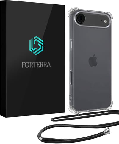 Hoesje Geschikt voor Apple iPhone Air - Met Koord - Shock Proof - Siliconen Case - Telefoonkoord - Back Cover - Telefoon Hoes Shockproof - Telefoonketting - Transparant