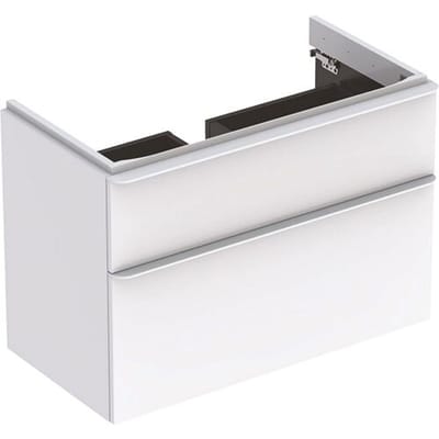 Geberit Smyle Square - Wastafelkast, 88x47x62 cm, 2 laden, glanzend wit/mat wit 500.354.00.1