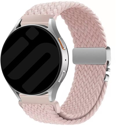 Strap-it Gevlochten nylon bandje 18mm met parachute sluiting - geschikt voor Huawei Watch GT 5 Pro 42mm / GT 5 - 41mm / GT 4 - 41mm / Fossil Gen 4 Venture HR / Gen 5e 42mm / Gen 6 42mm - Withings ScanWatch 2 - 38mm / ScanWatch Light (roze)