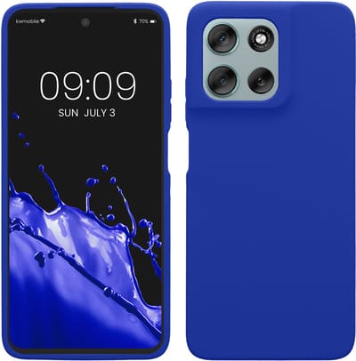 kwmobile telefoonhoesje geschikt voor Motorola Moto G56 5G - Hoesje met siliconen coating - Smartphone case in Baltisch blauw