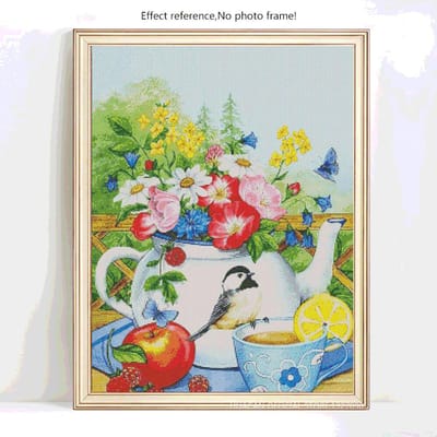 Images avec strass Peinture au diamant Kits de point de croix à forage complet Broderie au diamant 20X30 beige