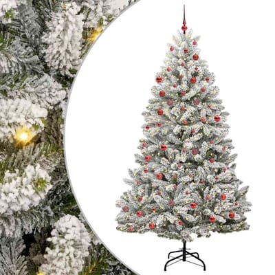 vidaXL - Kunstkerstboom - 210 - cm - 300 - LED's - Warmwit - PVC - en - Staal