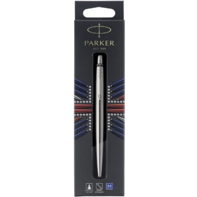 Parker Jotter Balpen | Roestvrij staal met chroom afwerking | Medium punt | Blauwe inkt