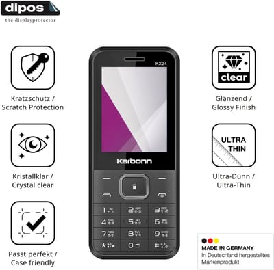 dipos – 4x Beschermfolie geschikt voor Karbonn KX24 | Krasbestendige & heldere Screenprotector Ultra-Thin