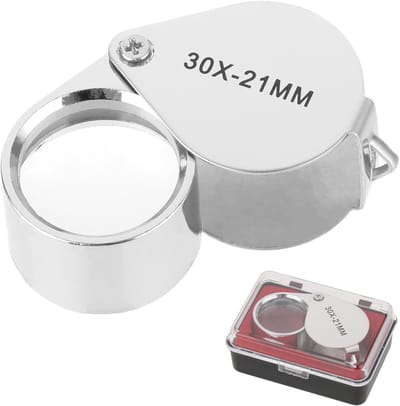 Dailygoods- Juweliersloep 30X - Vergrootglas voor Sieraden - Opvouwbare Zakloep - Roestvrij Staal - Glazen Lens - Hoge Vergroting