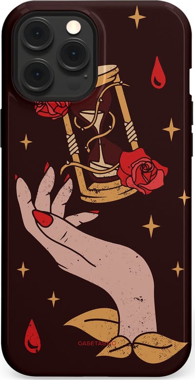 Casetastic Hoesje Geschikt voor Apple iPhone 12 Pro Max Magsafe - Stijlvolle Beschermende Duo-layer Case - Magische Hand Roos