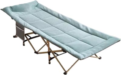 Vouwbed met matras - Logeerbed draagbaar - Kamperen en thuis - Sterke stalen buizen - 190 x 71 cm - Groen