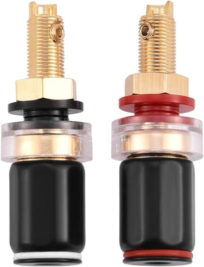 Weldklem Set van 2 Stuks voor 4mm Banana Plug - Zwart en Rood, Geschikt voor Luidsprekers en Versterkers