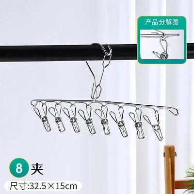 Pinces à linge coupe-vent en acier inoxydable 8-40 clips, cintre à linge, corde à linge, chaussettes, serviettes, soutien-gorge, étendoir à linge, crochet pour pinces à linge, séchoir black