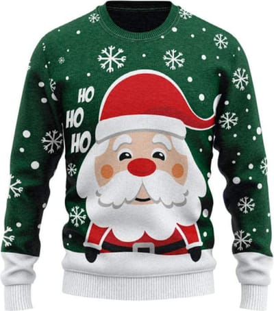 JAP Christmas Kersttrui voor kinderen (maat 134/140) - 100% Gerecycled - Kriebelt niet - Kerstcadeau - Foute Kersttrui jongens en meisjes (9/10 jaar) - Kerstman - Groen