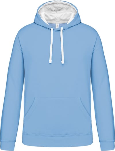 Kariban Hooded sweater met contrasterde capuchon K446 - Sky Blue / White - XS