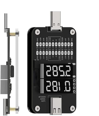 Stroom Spanningsmeter - Testapparaat Circuits - Elektronica Testen - Real-time Detectie - 10 x 6.5 x 1.5 cm - Zwart