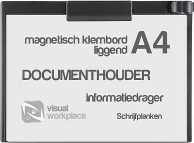 Klembord magnetisch A4 (liggend) zwart