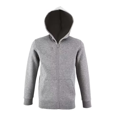 SOLS Hoodie met volledige rits voor kinderen/Kinderen Stone (Grijze Melange)
