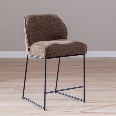 Bronx71® Barkruk Momo chenille mocha 73 cm - barstoel