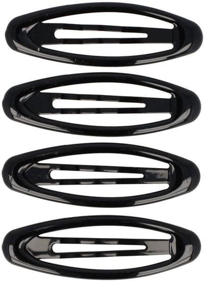Haarsoires Haarspeld Klikklak 6cm - Ovaal - Epoxy - Zwart - Set van 4 - Haarclip Speldjes - Makkelijk in Gebruik - Haaraccessoires voor Volwassenen & Kinderen - Hair Clip - Decoratieve Haaraccessoire