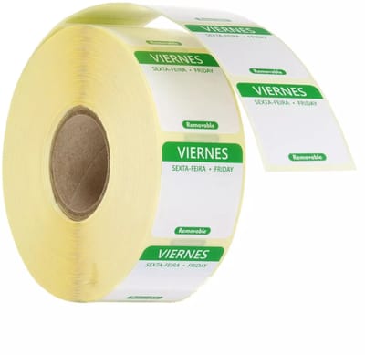 HENDI Voedselveiligheidsstickers, multifunctioneel, eenvoudig verwijderbaar , HENDI, Vrijdag, Groen, 1000 st., 25x25x(H)mm