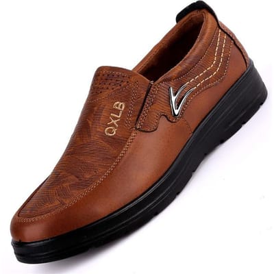 Heren Casual Schoenen Upscale Heren Casual Leren Loafers Mannelijk Comfortabel Mode Faux Suède Schoenen Voor Mannen Zomer Heren Platte Schoenen 45 bruin