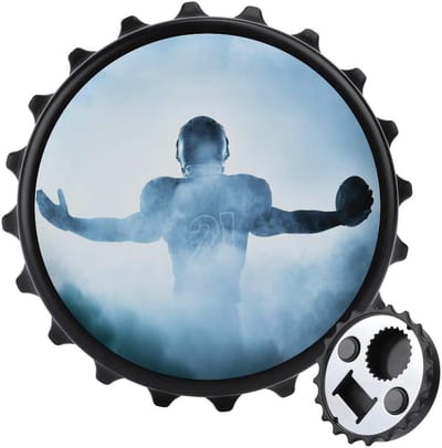 Magnetische Flesopener - Bieropener Koelkastmagneet - Keuken Decoratie - Voetballer Design - 1 Stuks - Zwart