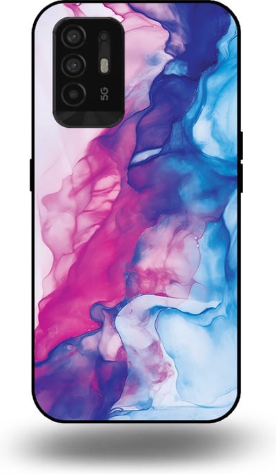 Smartphonica Telefoonhoesje Geschikt voor OPPO A94 5G met Roze Blauw Marmer Opdruk - TPU Backcover Case Rose Blue Marble Design geschikt voor Oppo A94 5G