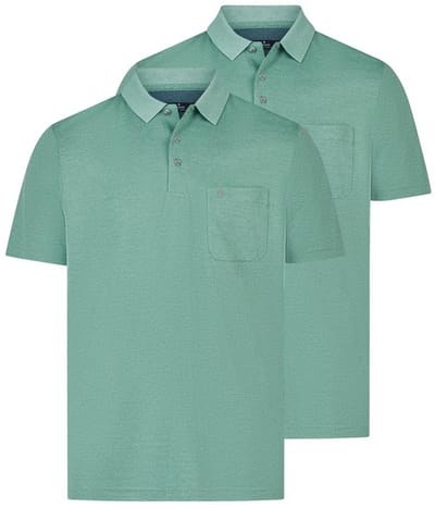 RAGMAN Heren poloshirt 2 pack Basic