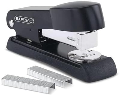 Minno Stapler - Compact and Durable Desk Stapler, Capacity 20 Sheets, Black