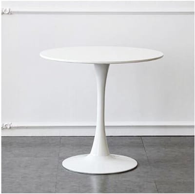 Ronde Tafel - Keukentafel Eettafel - Kleine Ruimtes - Tulpenontwerp Voetstuk - 80 cm Diameter - Wit