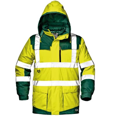 SIR SAFETY REGIMENTAL SPLIT Hi Vis Reflecterend 3-in-1 Werkjas HEREN Veiligheidsjas Geel Groen - Waterdicht - Winddicht - Afneembare Mouwen