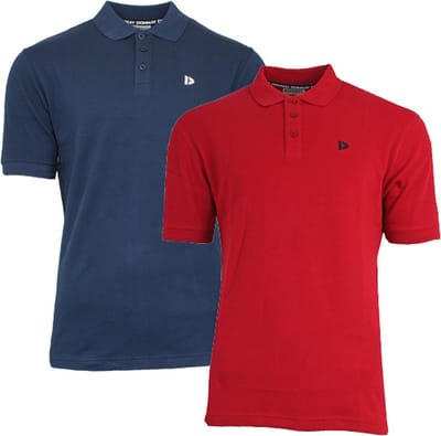 2-Pack Donnay - Polo (Noah) - Sportpolo - Heren - Navy/Berry-red (294) - maat S