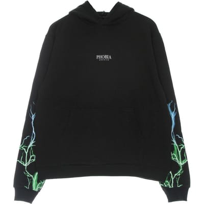 Lichtgewicht herenhoodie Lightning Hoodie Zwart/groen/lichtblauw