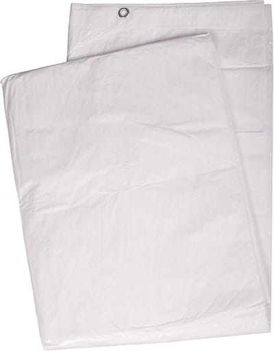 Geteerde zeil 3 x 4 m - wit - schimmelwerend - 60 g/m² - waterdicht - met aluminium ogen - multifunctioneel