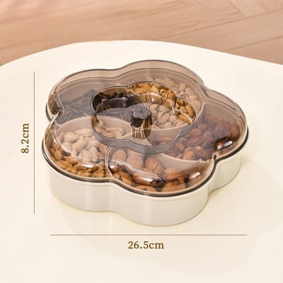 Fruitschaal met Deksel Groot Huishouden Noten Snack Snoep Opbergdoos Woonkamer Salontafel Eenvoudige Gedroogde Vruchten Doos . beige