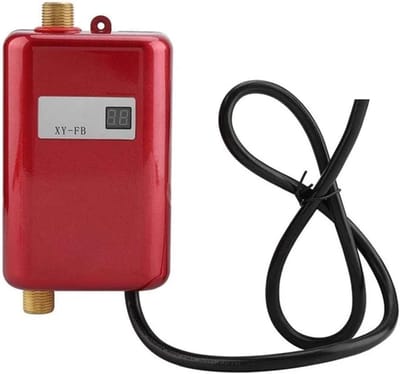 Doorstroomwaterverwarmer - Elektrische Boiler - Direct Warm Water - Compact Tankloos - 24x17.5x15.5cm - Rosso