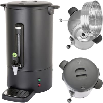 HENDI Percolator – 14L – matzwart – non-drip kraan – waterniveau-indicator – warmhoudfunctie