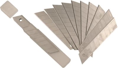 Reserve afbreekmesjes mesjes  18 mm 10 stuks in een plastic doosje