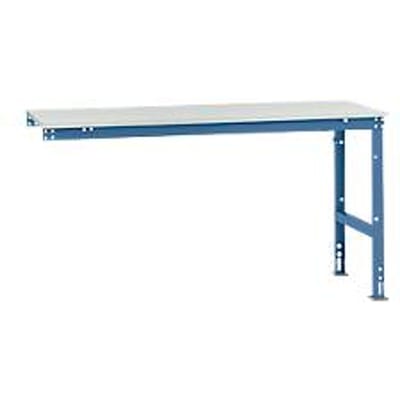 Manuflex aanbouwtafel UNIVERSAL Standaard, 1750 x 800 mm, kunststof lichtgrijs, briljantblauw