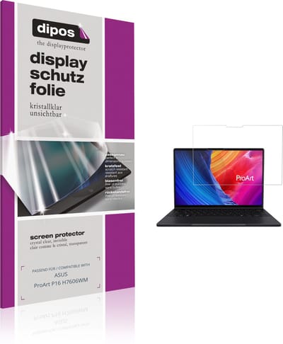 dipos – 2x Beschermfolie geschikt voor ASUS ProArt P16 H7606WM | Krasbestendige & heldere Screenprotector Ultra-Thin