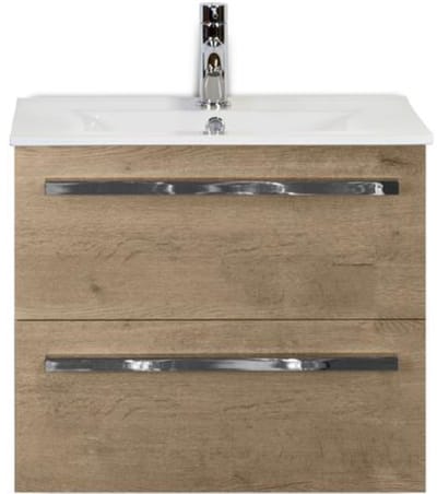 Seville Badmeubelset 60 cm - Natuur Eiken - Keramische Wastafel Wit Enjoy