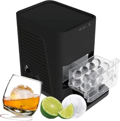 Aanrecht ijsmachine - Bolvormige ijsballen - Cocktails verfraaien - 50 mm ijsbollen - 34x25x41 cm