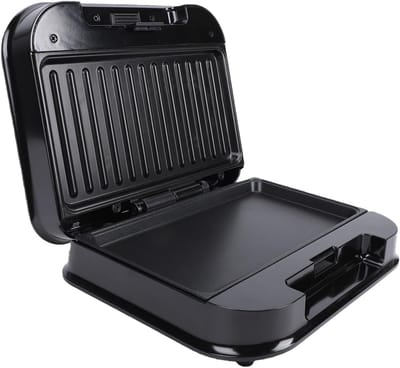 Panini Grill - Tosti Apparaat - Ontbijt Maken - Antiaanbaklaag - 285 x 24 x 12 cm - Zwart