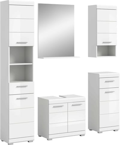 Scout badkamercombinatie wit hoogglans MDF TZ wit NB - 34x164x191cm