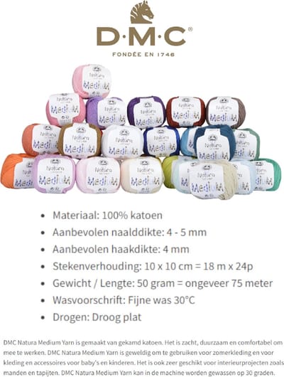 DMC - Natura - Just Cotton - Medium - Willekeurige kleurenmix - 10 bollen - 50gr - 75mtr