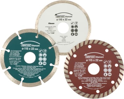 KWB 3 delige set diamantdoorslijpschijf - Ø 115 x 22,23 mm - Voor middelharde bouwstoffen - 797090