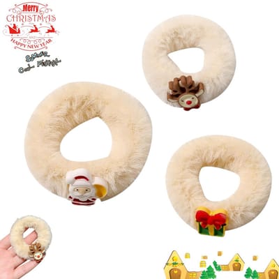 3 stuks - haarelastiek haarwokkel - haarelastiekje - Kerst haarelastiekje - Cadeaudoos - Kerstman - Rendier - 6.5cm - Het kan gebruikt worden om een ​​paardenstaart te maken - Het is een ideale keuze voor verjaardagscadeaus en feestkleding.