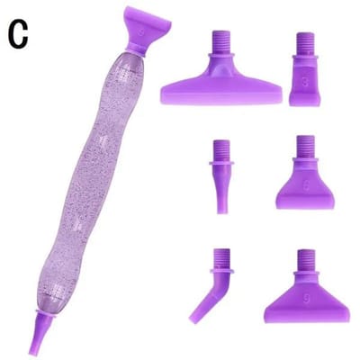 Outil de peinture diamant 5D, stylo à pointe en résine, nouveau stylo de peinture diamant avec conception de fil, Kits de têtes de stylo multi-placeurs C