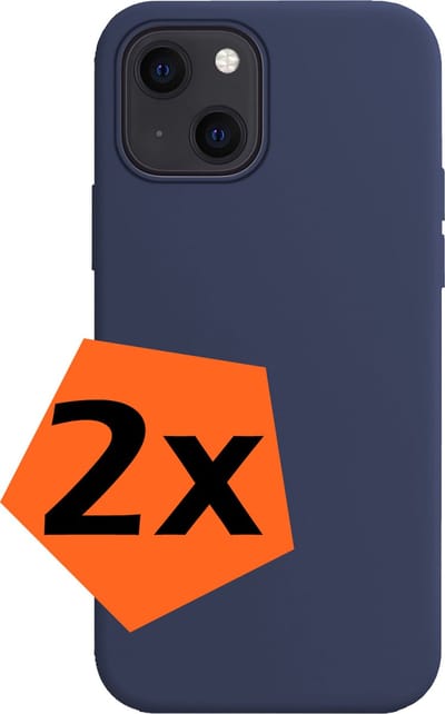 Hoes - 2 Stuks - Geschikt voor Apple iPhone 15 - Sterk & Shockproof - Case Siliconen - Back Cover - Telefoon Hoes - Donkerblauw