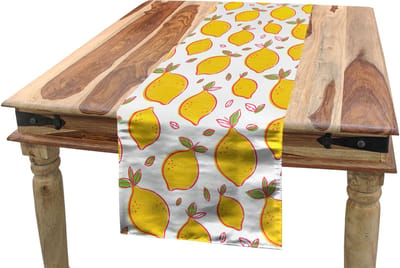 ABAKUHAUS Citroentafelrok – Tafelrok 40x180 cm – Polyester Geel-Groen